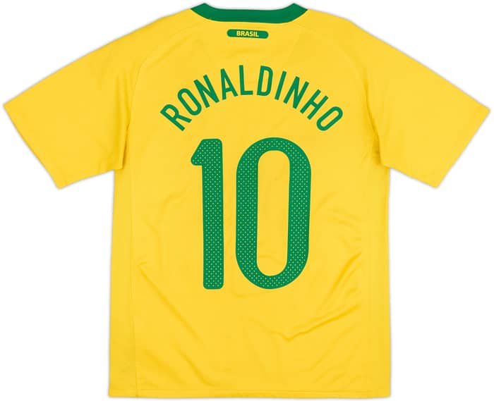2010-11 Brazil Home Shirt Ronaldinho #10 - 7/10 - (XL.Boys)