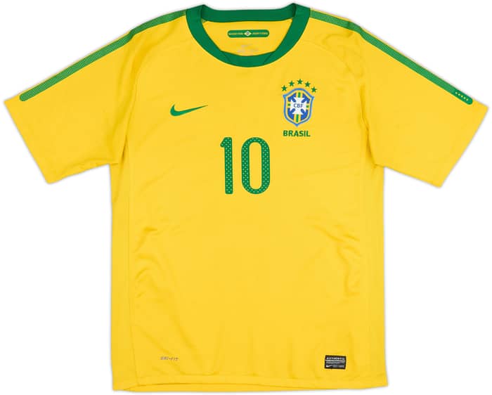 2010-11 Brazil Home Shirt Ronaldinho #10 - 7/10 - (XL.Boys)