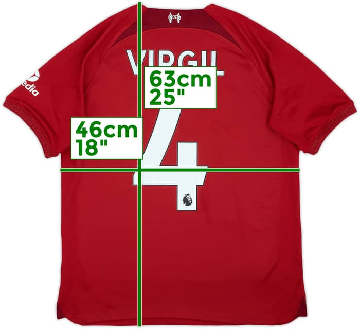2022-23 Liverpool Home Shirt Virgil #4 - 6/10 - (XL.Boys)