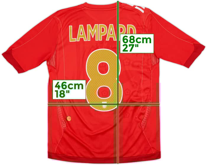 2006-08 England Away Shirt Lampard #8 - 7/10 - (XL.Boys)