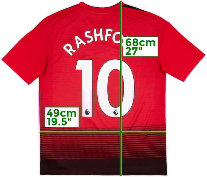 2018-19 Manchester United Home Shirt Rashford #10 - 9/10 - (XL.Boys)