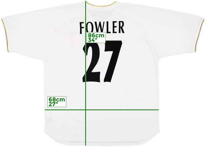 2000-02 Leeds United Home Shirt Fowler #27 - 6/10 - (XXL)
