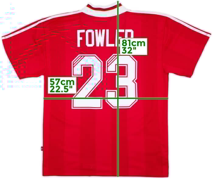 1995-96 Liverpool Home Shirt Fowler #23 - 8/10 - (XL)