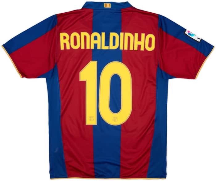 2007-08 Barcelona Home Shirt Ronaldinho #10 - 10/10 - (S)