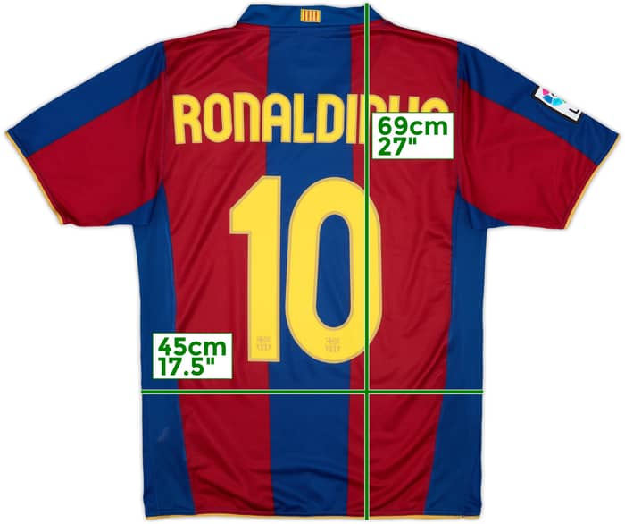 2007-08 Barcelona Home Shirt Ronaldinho #10 - 10/10 - (S)