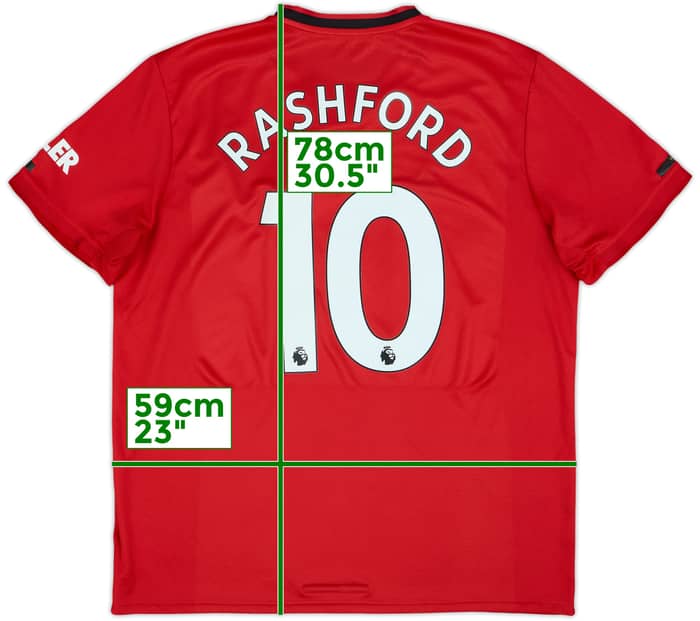 2019-20 Manchester United Home Shirt Rashford #10 - 6/10 - (XL)
