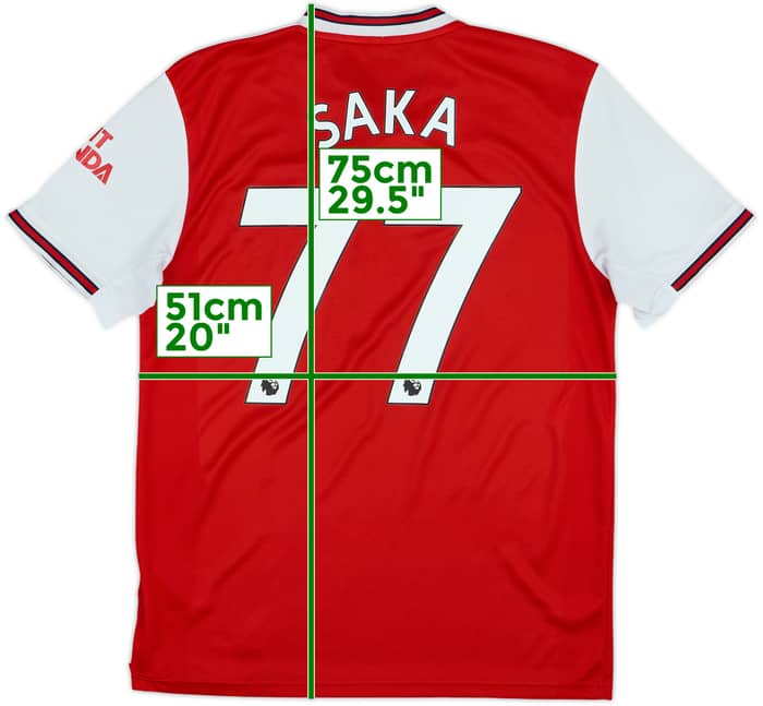 2019-20 Arsenal Home Shirt Saka #77 - 5/10 - (M)