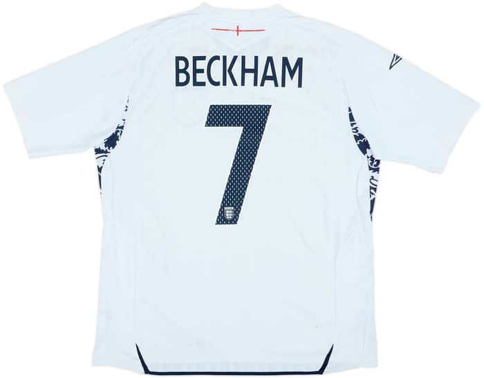 2007-09 England Home Shirt Beckham #7 - 6/10 - (XL)