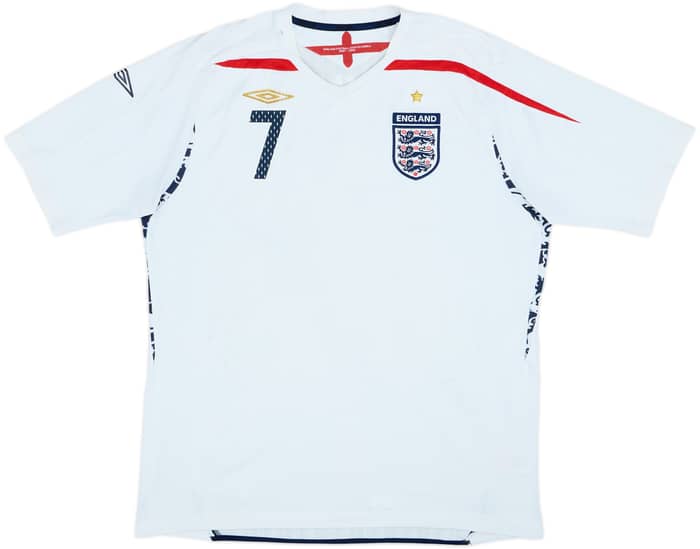 2007-09 England Home Shirt Beckham #7 - 6/10 - (XL)