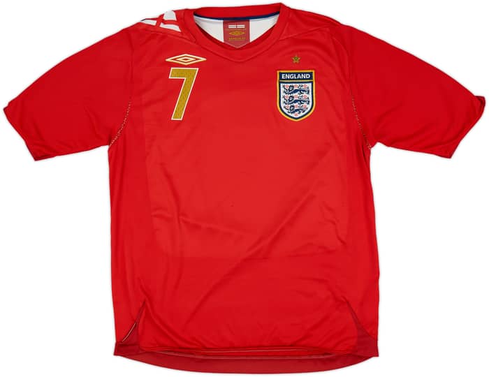 2006-08 England Away Shirt Beckham #7 - 5/10 - (L)