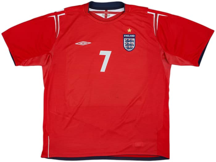 2004-06 England Away Shirt Beckham #7 - 7/10 - (XXL)