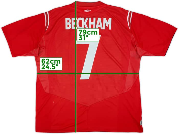 2004-06 England Away Shirt Beckham #7 - 7/10 - (XXL)