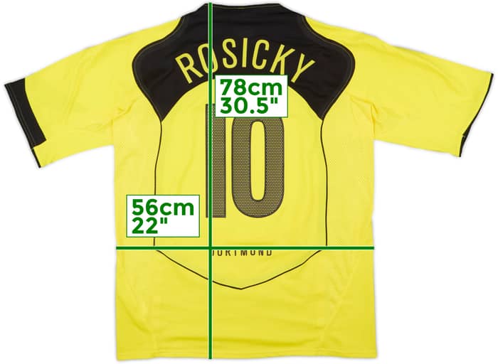 2004-05 Borussia Dortmund Player Issue Home Shirt Rosicky #10 - 8/10 - (L)