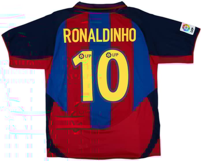 2003-04 Barcelona Home Shirt Ronaldinho #10 - 6/10 - (M)