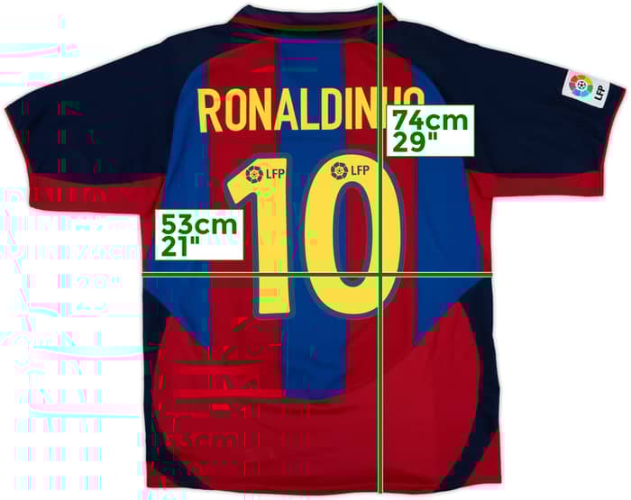 2003-04 Barcelona Home Shirt Ronaldinho #10 - 6/10 - (M)