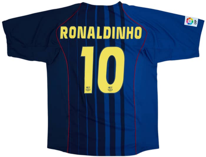 2004-05 Barcelona Away Shirt Ronaldinho #10 - 8/10 - (XL)