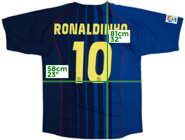 2004-05 Barcelona Away Shirt Ronaldinho #10 - 8/10 - (XL)