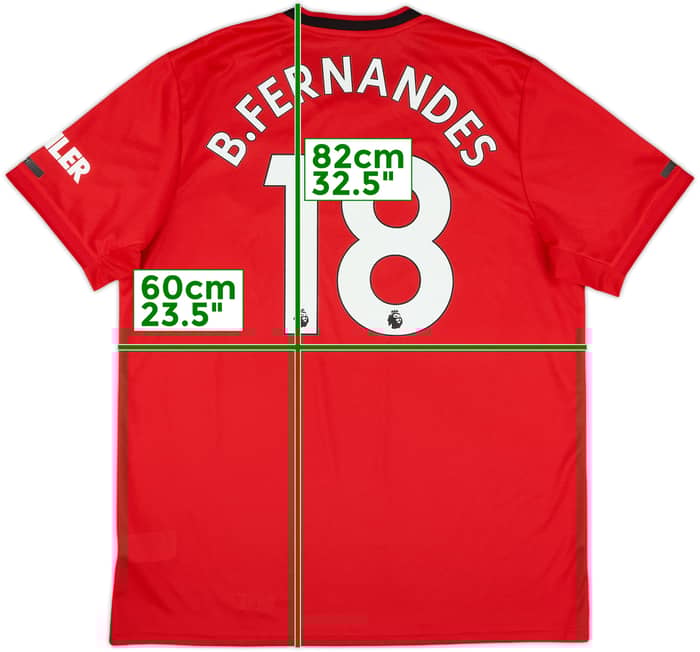 2019-20 Manchester United Home Shirt B.Fernandes #18 - 8/10 - (XL)