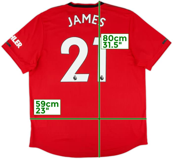 2019-20 Manchester United Authentic Home Shirt James #21 - 8/10 - (XL)