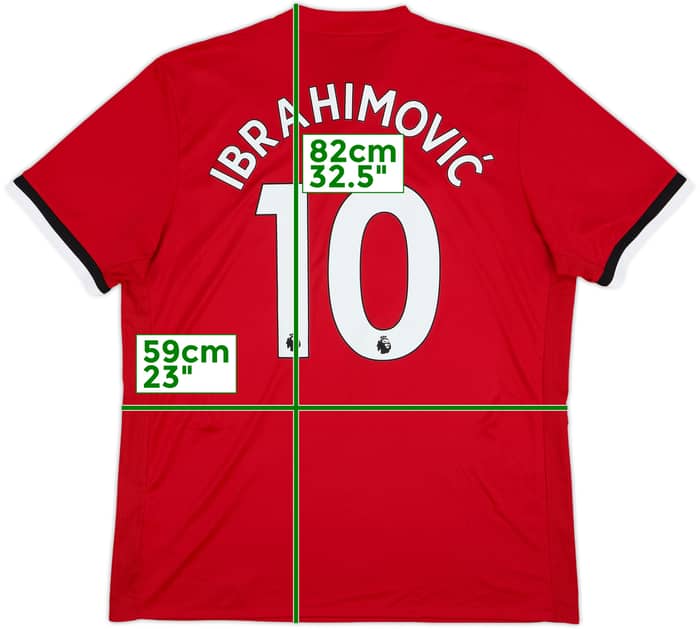 2017-18 Manchester United Home Shirt Ibrahimovic #10 - 9/10 - (XL)