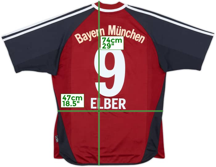 2001-02 Bayern Munich Home Shirt Elber #9 - 8/10 - (M)