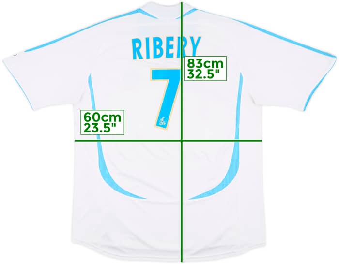 2006-07 Olympique Marseille Home Shirt Ribery #7 - 8/10 - (XL)