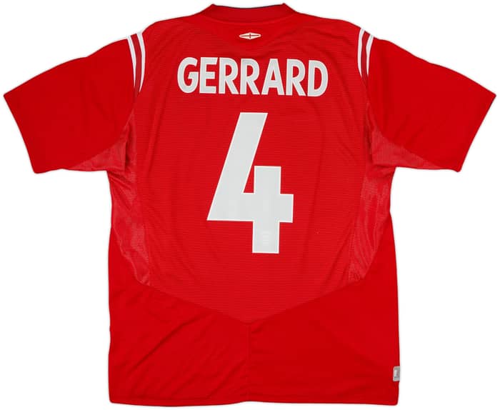 2004-06 Inglaterra Camiseta Visitante Gerrard #4 - 6/10 - (L)