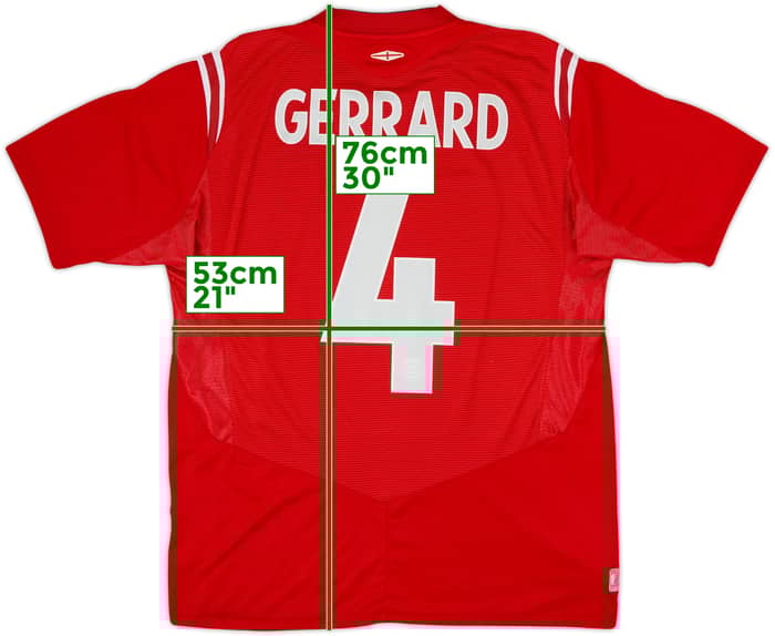 2004-06 Inglaterra Camiseta Visitante Gerrard #4 - 6/10 - (L)