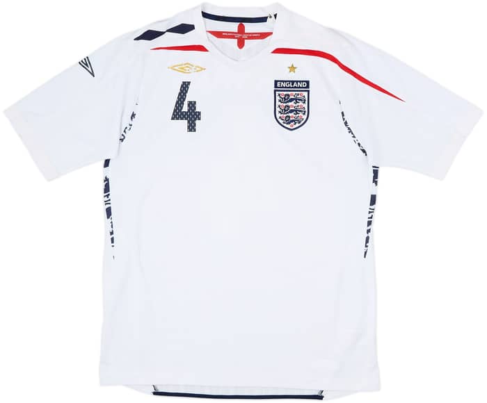 2007-09 England Home Shirt Gerrard #4 - 4/10 - (L)