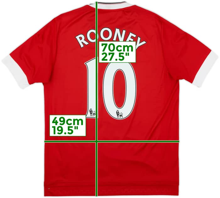 2015-16 Manchester United Home Shirt Rooney #10 - 6/10 - (S)