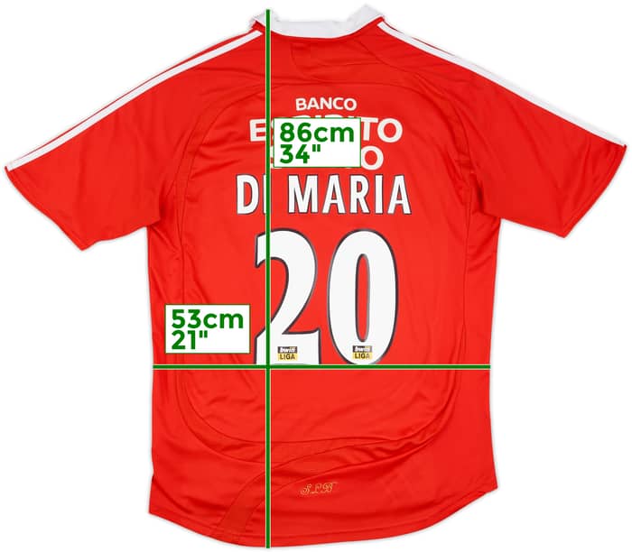 2007-08 Benfica Home Shirt Di Maria #20 - 6/10 - (L)