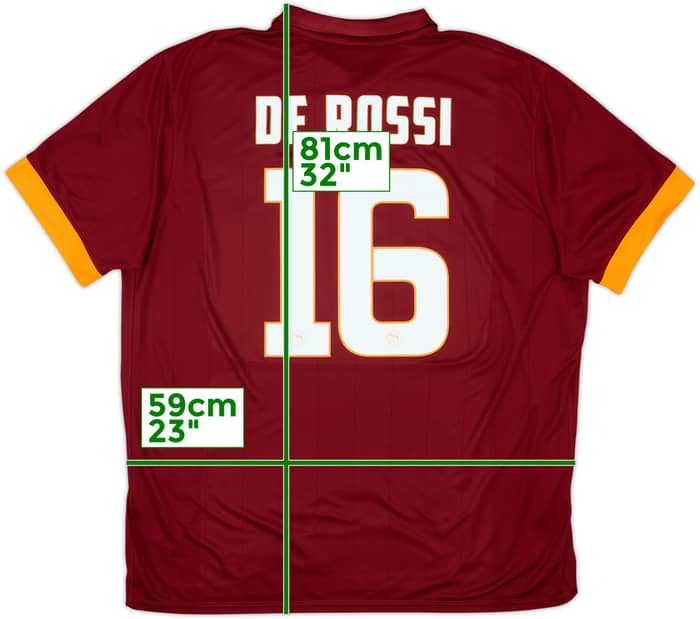 2014-15 Roma Local Camiseta De Rossi #16 - 9/10 - (XXL)