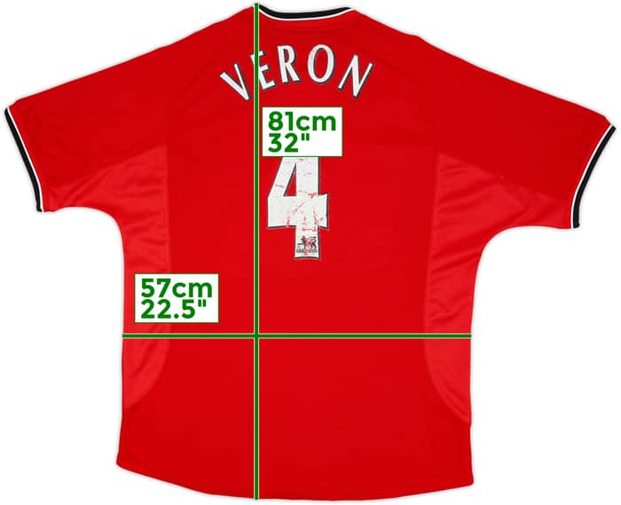 2000-02 Manchester United Home Shirt Veron #4 - 5/10 - (L)