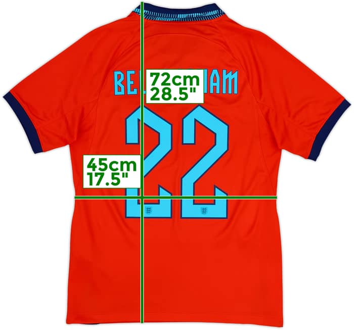 2022-23 England Away Shirt Bellingham #22 - 9/10 - (S)