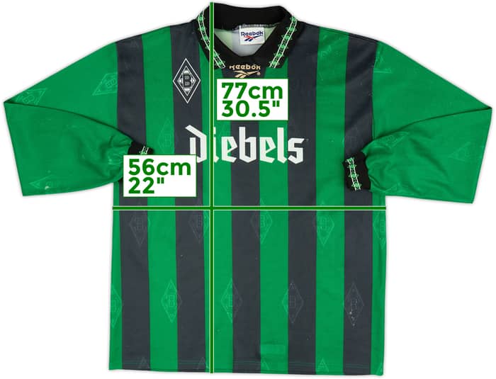 1995-96 Borussia Monchengladbach Away L/S Shirt - 6/10 - (L)