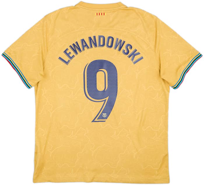 2022-23 Barcelona Away Shirt Lewandowski #9 - 9/10 - (XL)
