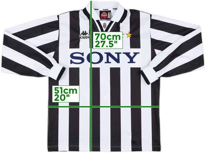 1995-97 Juventus Home L/S Shirt #9 - 8/10 - (S)