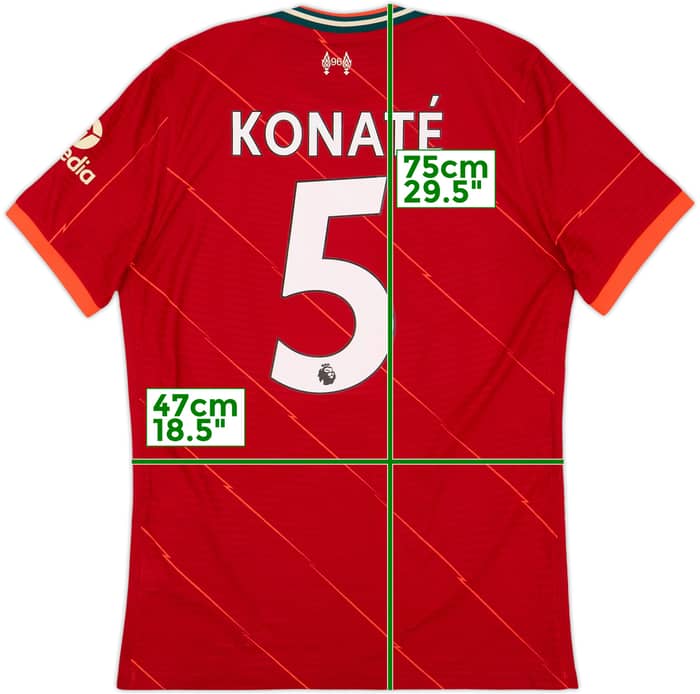 2021-22 Liverpool Authentic Home Shirt Konate #5 - 10/10 - (M)