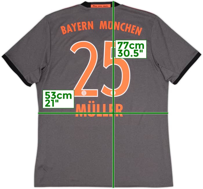 Camiseta de visitante del Bayern Munich 2016-17 Muller #25 - 9/10 - (L)