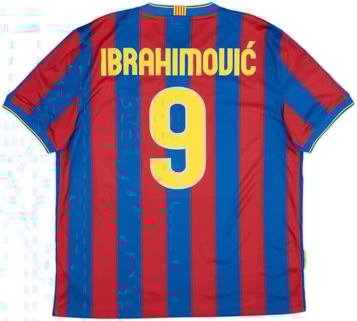 2009-10 Barcelona Home Shirt Ibrahimovic #9 - 10/10 - (XL)