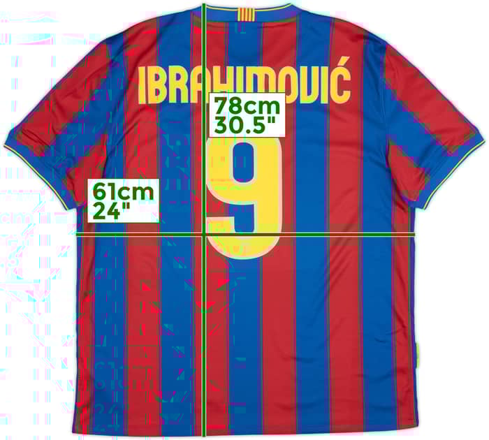 2009-10 Barcelona Home Shirt Ibrahimovic #9 - 10/10 - (XL)