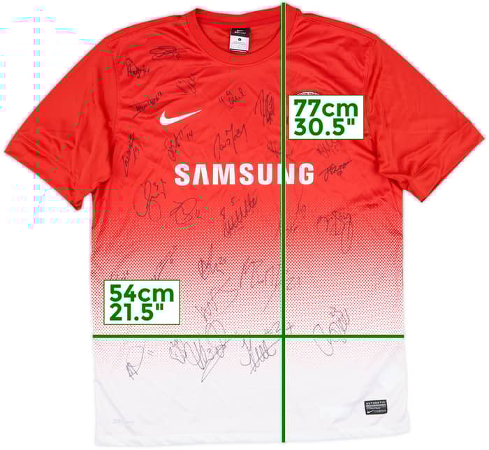 2013-14 Leyton Orient Squad Signed Home Shirt - 8/10 - (L)