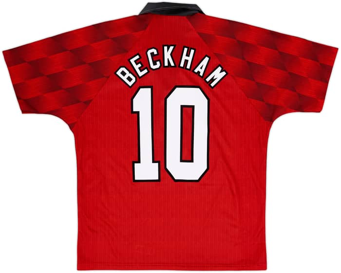 1996-98 Manchester United Home Shirt Beckham #10 - 8/10 - (M)
