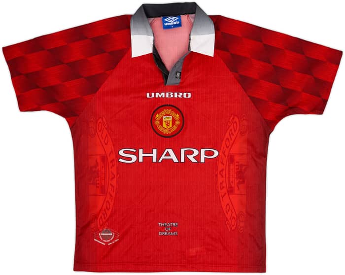 1996-98 Manchester United Home Shirt Beckham #10 - 8/10 - (M)