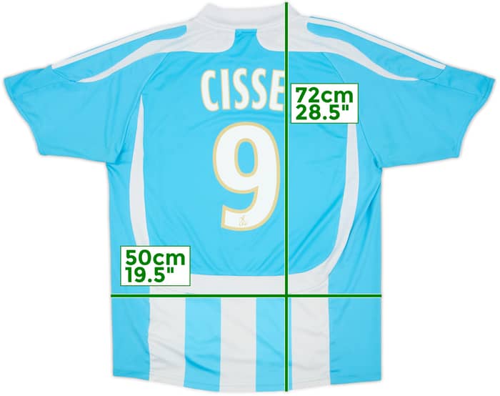 2007-08 Olympique Marseille Away Shirt Cisse #9 - 6/10 - (XL.Boys)