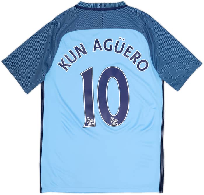 2016-17 Manchester City Camiseta Local Kun Aguero #10 - 9/10 - (S)