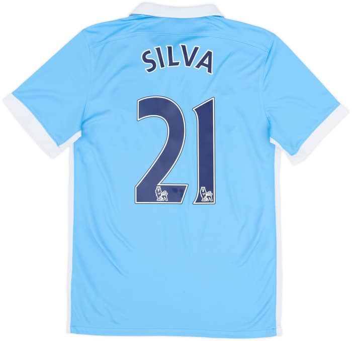 2015-16 Manchester City Camiseta Local Silva #21 - 8/10 - (S)
