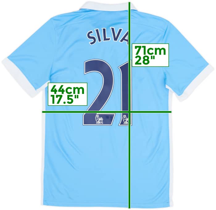 2015-16 Manchester City Camiseta Local Silva #21 - 8/10 - (S)