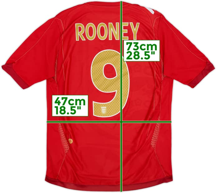 2006-08 England Away Shirt Rooney #9 - 7/10 - (M)
