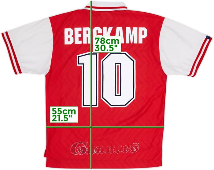Camiseta de local del Arsenal 1996-98 Bergkamp #10 - 6/10 - (XL)